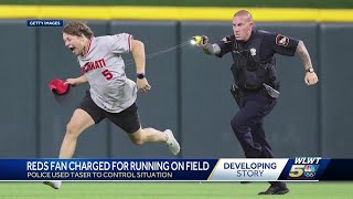 Reds fan taken down by taser on GABP field appears in court [upl. by Beckie916]