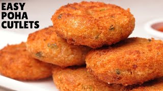 10MINUTE POHA CUTLET Recipe  Easiest Cutlet Recipe Ever Hindi [upl. by Vladimir]