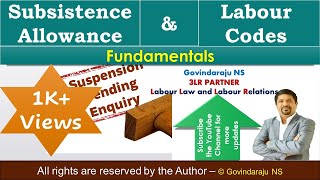 Subsistence Allowance amp Labour Codes  FUNDAMENTALS [upl. by Alrahc]