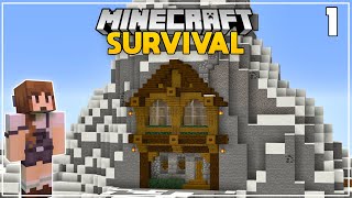 The PERFECT Mountain Starter House  Ep 1  Minecraft 118 Survival Lets Play [upl. by Noiroc334]