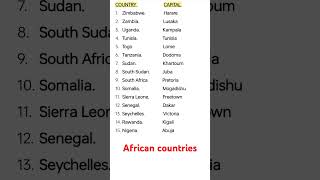 African countries and their capital part 1english capital countryexam [upl. by Yssirc]