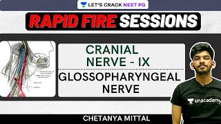 Rapid Fire Sessions  Cranial Nerve  IX  Glossopharyngeal Nerve  NEET PG 2021  Chetanya Mittal [upl. by Tsirc67]