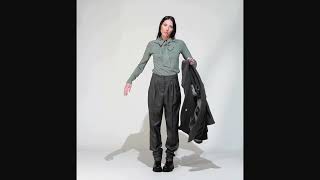 Womens gray pants with pleats and darts EleNelen [upl. by Xonel]