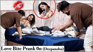 Love bite Prank On Husband Deepanshu Mr amp Mrs Diwan [upl. by Patti444]