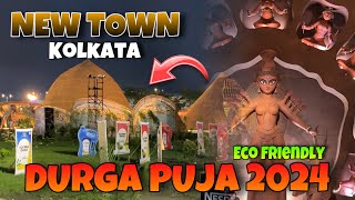 Kolkata New Town Sarbojanin Durga Puja 2024  New Town Sarbojanin Durga Puja  New Town 2024 [upl. by Nodnol]