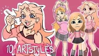 10 ART STYLE CHALLENGE [upl. by Aittam]