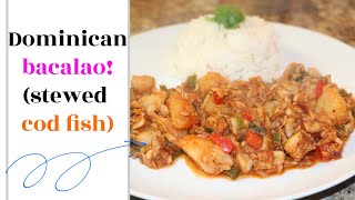 Dominican bacalao guisado stewed cod fish dominican style Stress Free Mommies [upl. by Melac]