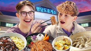 British Students Eat Everything at a Korean Gas Stop [upl. by Adiaj]