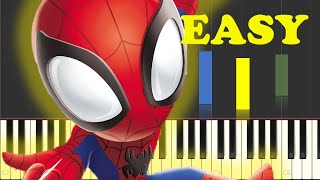 Marvels Spidey and his Amazing Friends Theme Song On Piano EASY [upl. by Sufur]