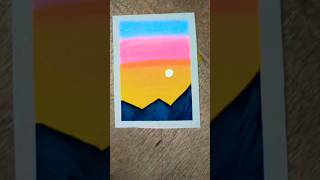 Mountain view panting idea shorts ytshorts panting diy triending viral art to Radhe Radhe 🙏♥️ [upl. by Rahal850]