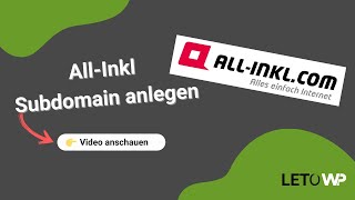 AllInkl Subdomain anlegen wordpresstutorial hoster [upl. by Somar470]