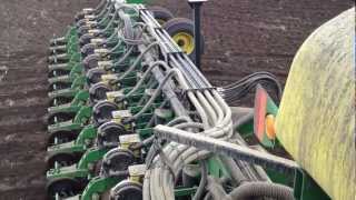 Tom Farms John Deere DB60 and John Deere 8310R Planting Seed Corn May 2012mov [upl. by Aerb]