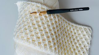 very easy synthetic crochet blanket pattern with honeycomb [upl. by Ahsenrac216]