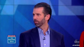 Trump Jr defends tweeting article that alleges whistleblower identity  The View [upl. by Astrahan]