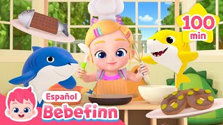 🍫🥦 Me Gusta y No Me Gusta Tiburón Bebé y más  Canciones Infantiles  Bebefinn en español [upl. by Bettine]