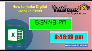 Learn How to Create Digital Clock in Excel with help of VBA Coding  Digital Clock  Small Program [upl. by Pelligrini276]