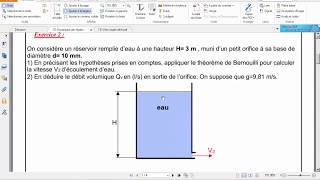 Exercices corrigés de Dynamique des fluides Application du théorème de Bernoullipertes de charges [upl. by Auqenehs]