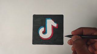 How to Draw Tiktok Logo tiktok tiktoklogo drawing fazart [upl. by Salsbury542]