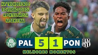 HAT TRICK DE FLACO LOPEZ  Palmeiras 5 x 1 Ponte Preta  Melhores Momentos I Paulistão 2024 [upl. by Nattie]