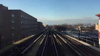 NYC Subway HD 60fps Budd R32 3650 RFW J Train Express Broadway Junction to Marcy Ave 11018 [upl. by Lemhar]