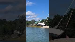 Sailboats run aground by goat island Murrells Inlet SC after hurricane Ian [upl. by Parthenia]