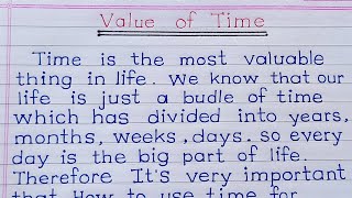 value of time essay in english  essay on value of time  essay on time value [upl. by Jeane992]