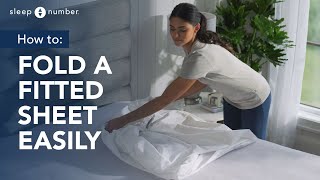 How To Fold A Fitted Sheet Easily [upl. by Saiasi]