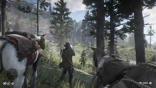 Red Dead Redemption 2 Ambient Gameplay Hunting Elk with Arthur Around Cattail Pond [upl. by Spada]