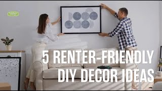 5 RenterFriendly DIY Decor Ideas [upl. by Ettolrahs]