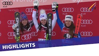 Anna Veith back on top of the podium in the 2nd SG at Val dIsère  Highlights [upl. by Enajyram]