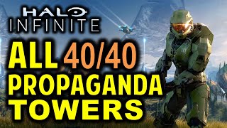 All 40 Propaganda Towers Locations  Halo Infinite Collectibles Guide [upl. by Nickerson122]