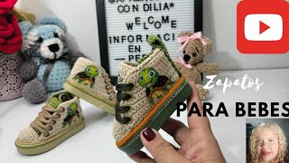 Parte 2 Zapatos Tejidos para bebes Suelas Cajitas 36 meses [upl. by Tempa]