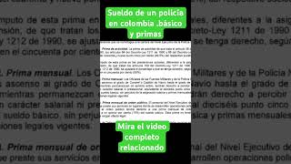 Sueldo de un policía en colombia policia aspirante policianacional policiadecolombia viralvideo [upl. by Eitsrik]