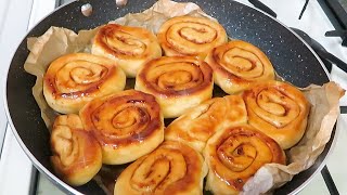 Pan sin horno en SARTEN Rápidos Roles de Canela Cinnamon Roll [upl. by Timms]