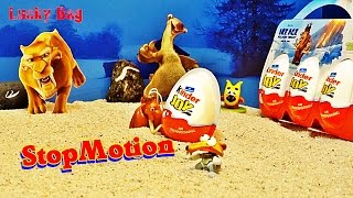 ICE AGE kinder JOY SURPRISE EGG StopMotion unBOXing Überraschung new video Kollision voraus NEW Üei [upl. by Nims]