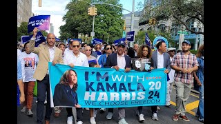 Congresista Espaillat encabeza marcha ‘Estoy con Kamala’ con cientos de líderes y electores en NY [upl. by Ateloiv]