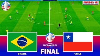 Brazil vs Chile  Final Copa America 2024  Full Match All Goals 2024  PES Gameplay PC [upl. by Anaugahs]