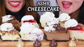 ASMR CHEESECAKE Chocolate Snickers Strawberry 치즈케이크 리얼사운드 먹방 チーズケーキ KimampLiz ASMR [upl. by Truelove77]