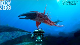 Subnautica Below Zero Prawn Suit vs Chelicerate [upl. by Monson710]