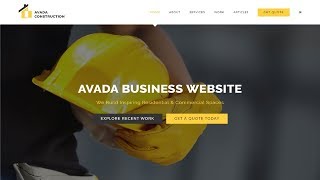 Avada  Construction Demo  WordPress Theme Customization  Part01 [upl. by Hiamerej614]