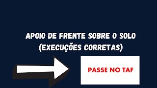 Teste de apoio de frente sobre o solo vídeo 2  Execução correta [upl. by Bauer]