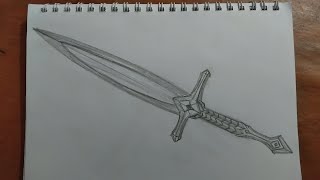 Sword Drawing Step by Step  dibujando espada [upl. by Eniarda]