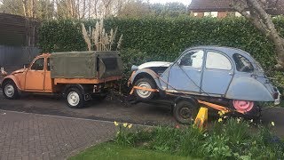 Bringing the 2cv home  The crazy and so slow towing convoy [upl. by Kama]