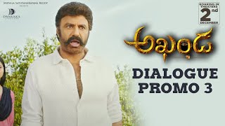 Akhanda  Dialogue Promo 3  Nandamuri Balakrishna  Boyapati Srinu  Thaman S  Dec 2nd [upl. by Nnav215]