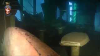 Underwater footage from inside the Costa Concordia released by Italian police  Channel 4 News [upl. by Inaoj]