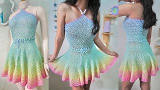 CROCHET DRESS TUTORIAL  Yllana Dress for all sizes [upl. by Silvester]