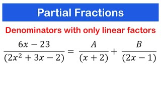 Partial Fractions  Denominator with only linear factors  SHS 1 ELECTIVE MATH [upl. by Anastasio]