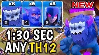 Th12 Yeti Bowler Witch Attack With 8 Zap Spell  Best Th12 Attack Strategy in Clash of Clans🔥 [upl. by Zicarelli]