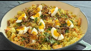 Kedgeree  How to make kedgeree  Salmon Kedgeree recipe  ASMR cooking [upl. by Kirchner326]