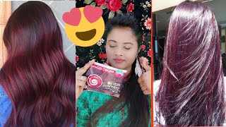 Godrej expert rich creame hair colorburgendy shade honest review and demo ownbeauty [upl. by Ahsas]